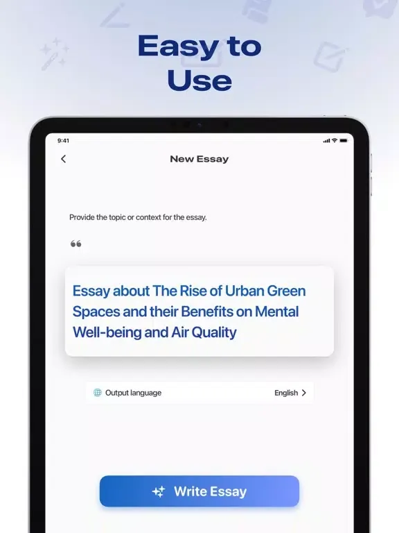 Essay AI iPad  Ekran Görüntüleri
