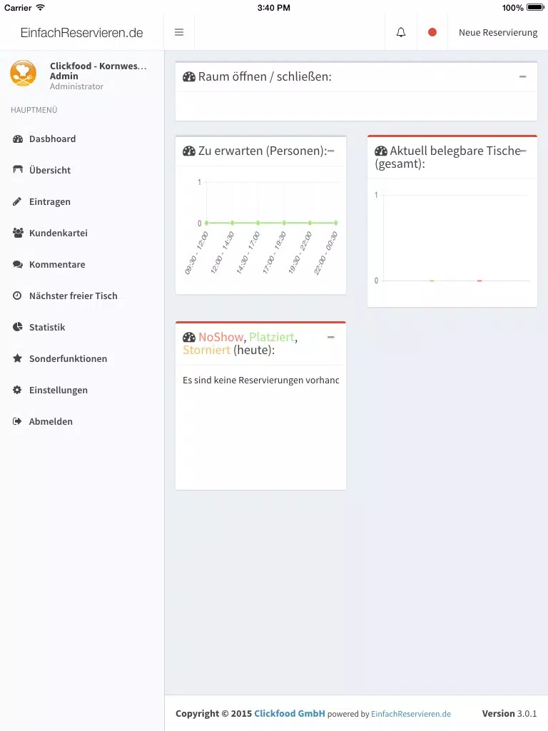 Tisch-Manager ER iPad  स्क्रीनशॉट