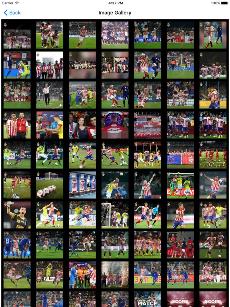 Tangkapan skrin Atletico de Kolkata iPad 