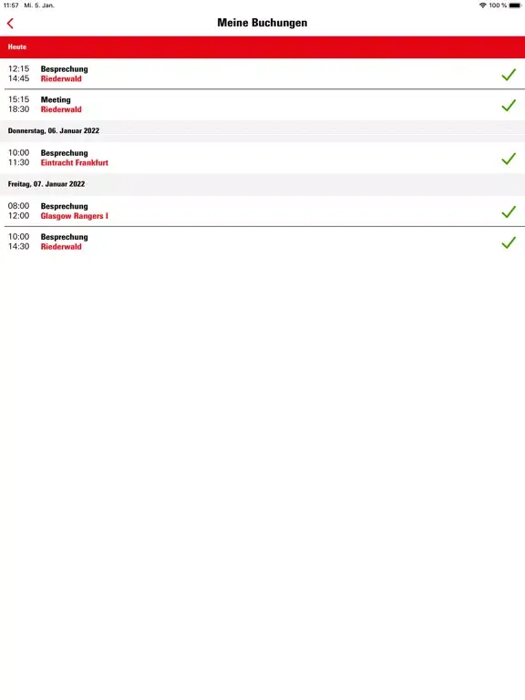 ProfiCamp Buchungstool iPad  Screenshots