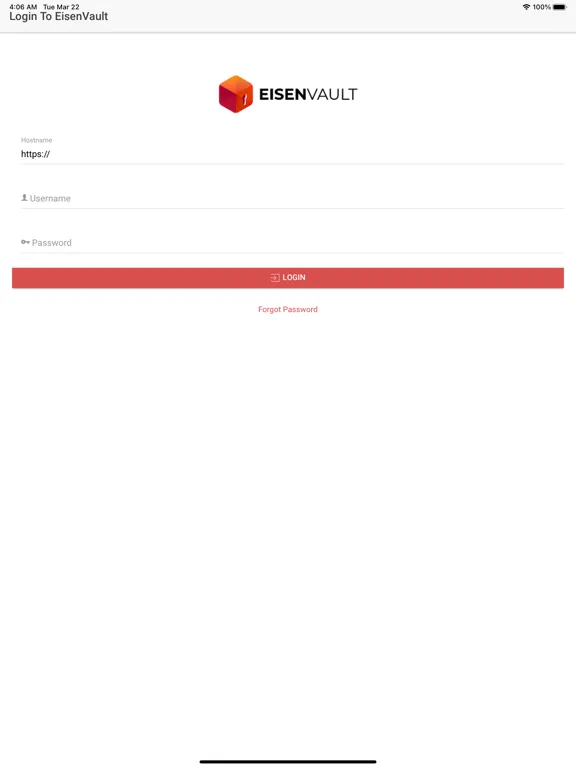 Ảnh chụp màn hình của EisenVault Companion App iPad 