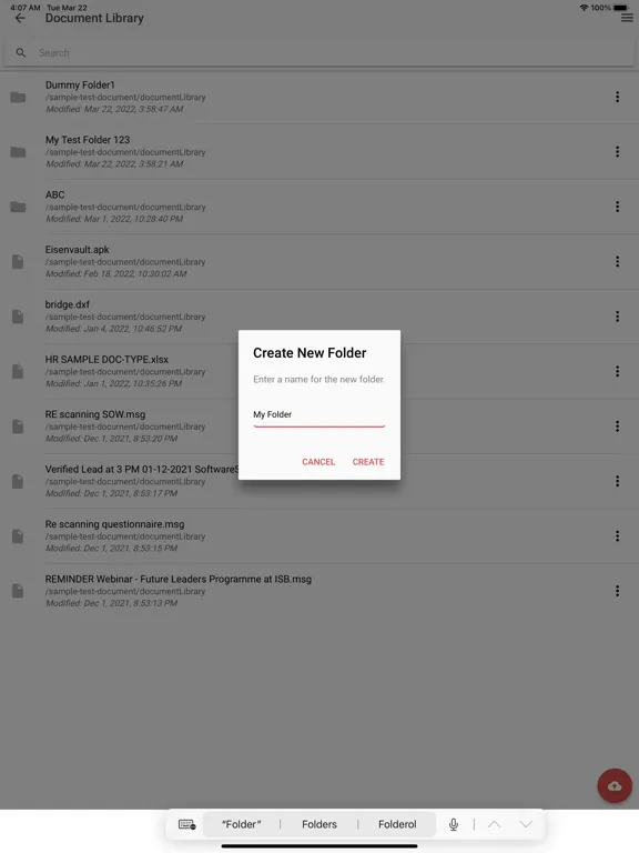 Ảnh chụp màn hình của EisenVault Companion App iPad 