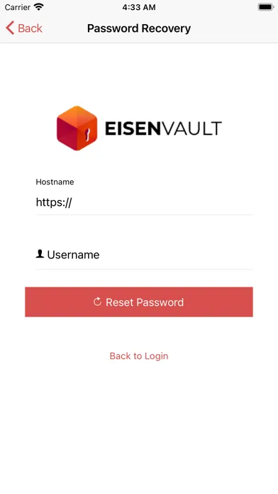 Ảnh chụp màn hình của EisenVault Companion App