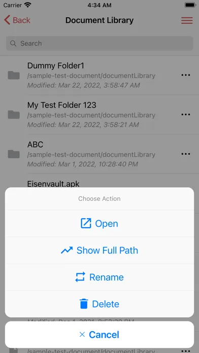 Ảnh chụp màn hình của EisenVault Companion App