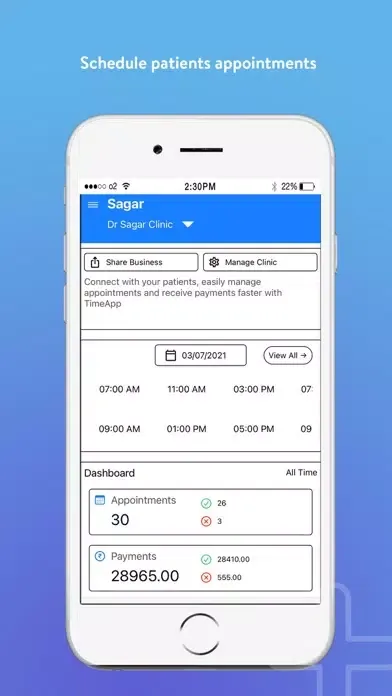 Captures d'écran de TimeApp for Doctors & Clinics