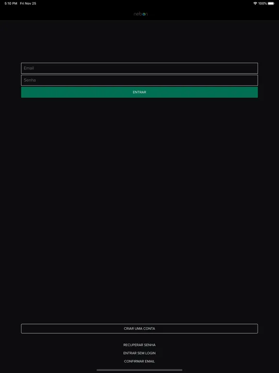 Tangkapan layar NEB ON iPad