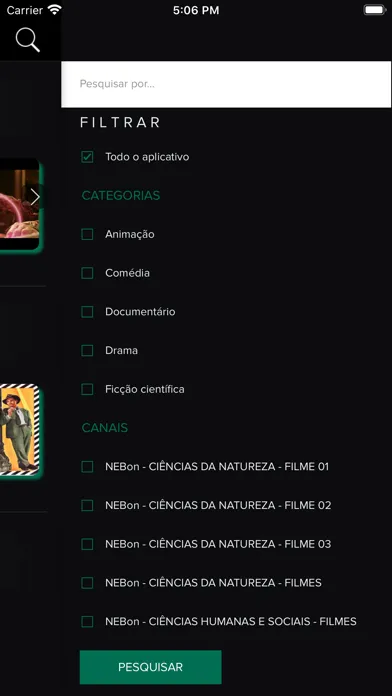 Tangkapan layar NEB ON