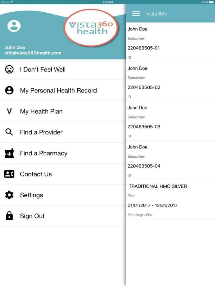 ภาพหน้าจอของ Vista4me iPad 