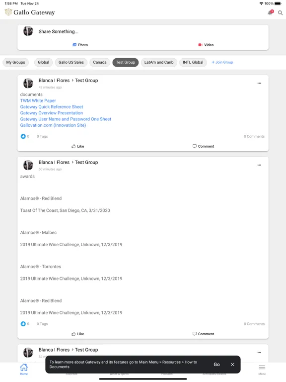 Gallo Gateway iPad 스크린샷