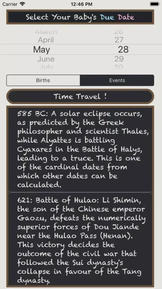 Due Dates In History স্ক্রিনশট