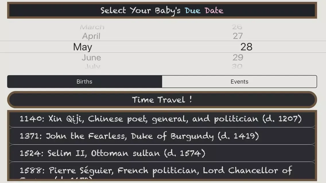 Due Dates In History স্ক্রিনশট