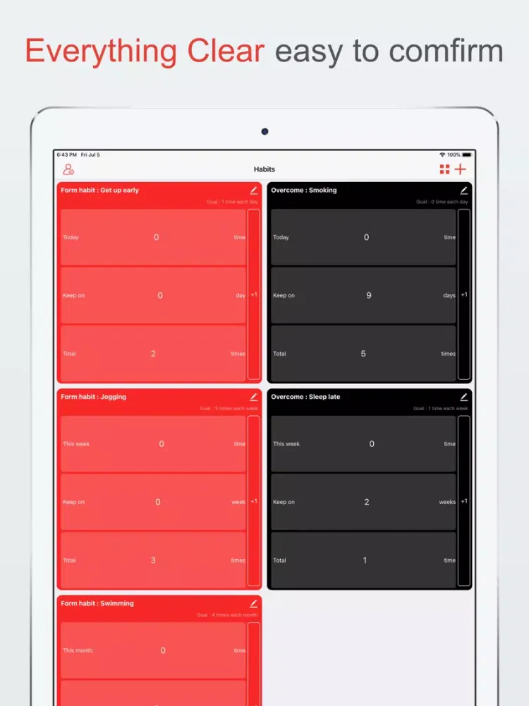 ภาพหน้าจอของ Habit Counter - habit tracker iPad 
