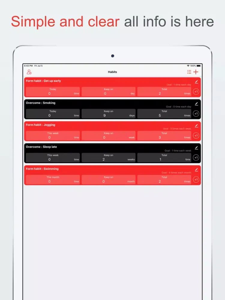ภาพหน้าจอของ Habit Counter - habit tracker iPad 
