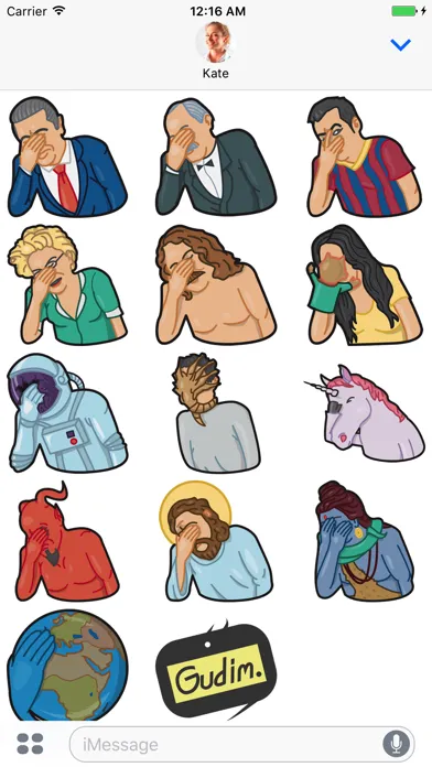 Скриншоты Facepalm stickers for iMessage by gudim