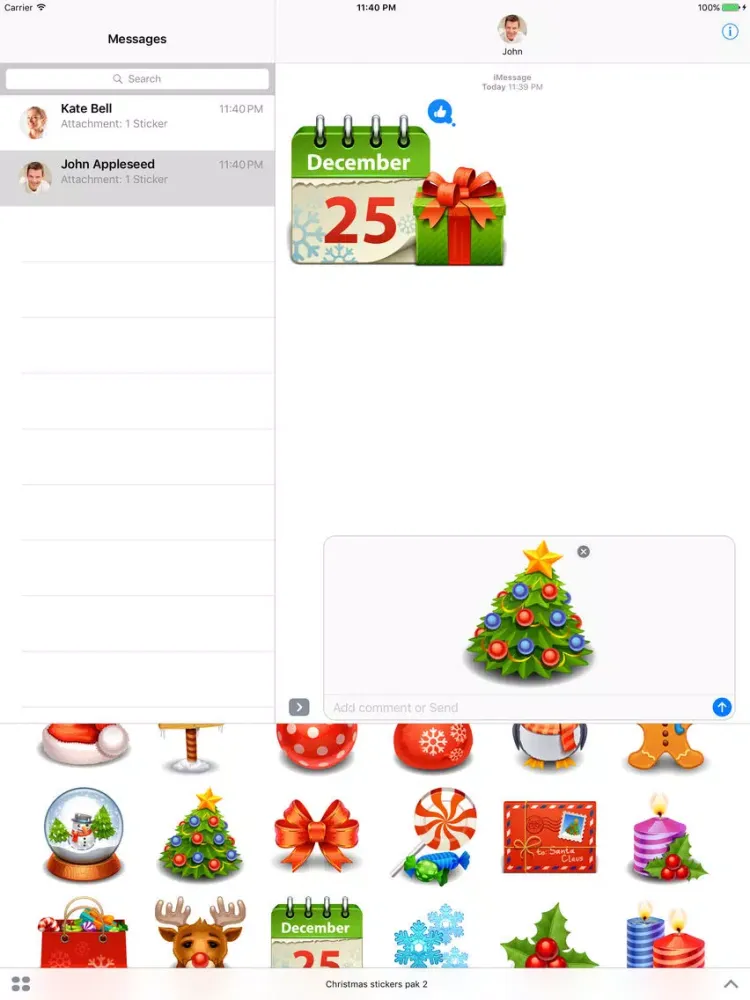 Merry Christmas (New Year) - Stickers for iMessage iPad  Ekran Görüntüleri