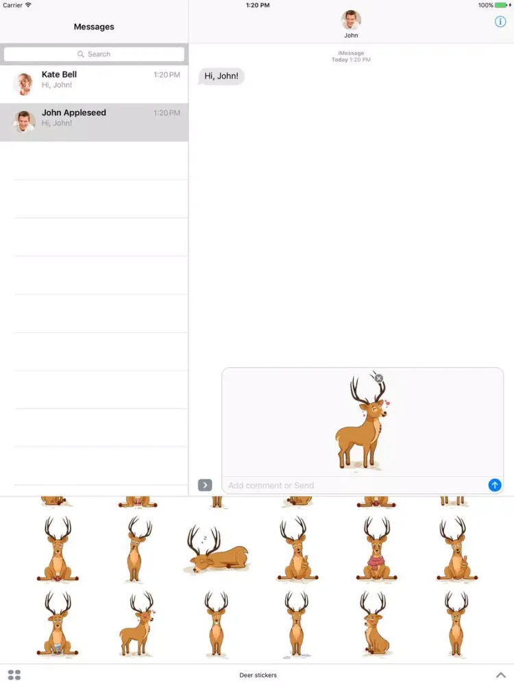 Deer - Stickers for iMessage iPad  스크린샷