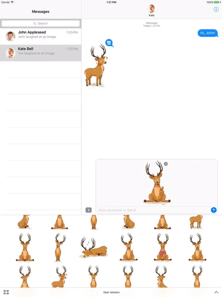 Deer - Stickers for iMessage iPad  스크린샷