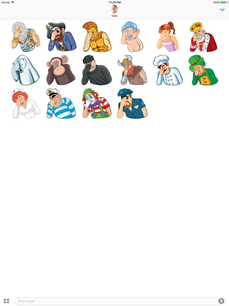 Facepalm Stickers for iMessage iPad  Ekran Görüntüleri