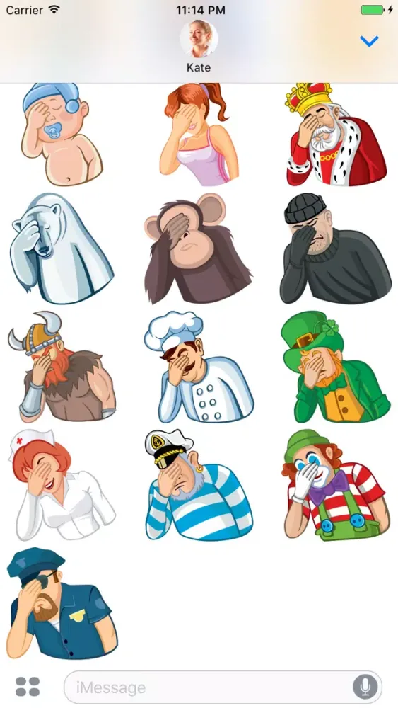 Facepalm Stickers for iMessage Ekran Görüntüleri