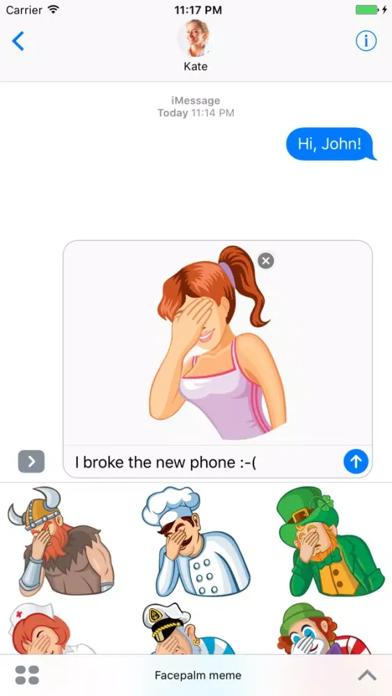 Facepalm Stickers for iMessage Ekran Görüntüleri