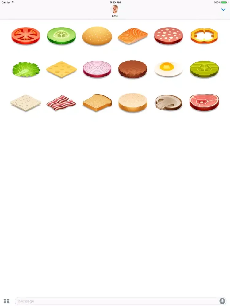 Capturas de tela do Hamburger - stickers for iMessage iPad 