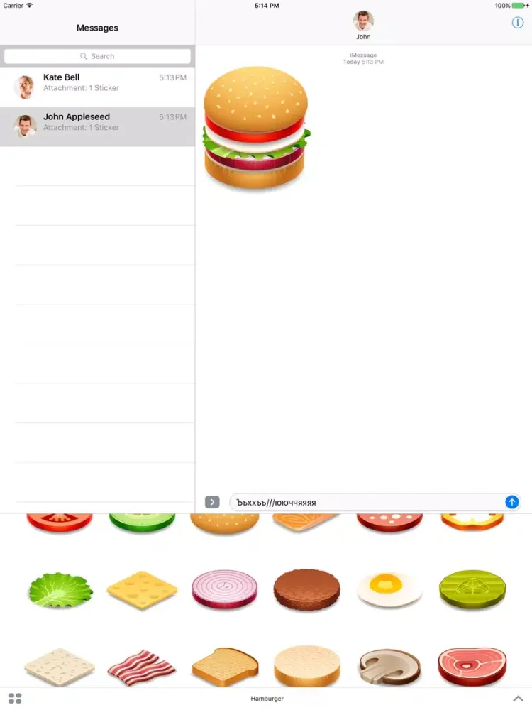Capturas de tela do Hamburger - stickers for iMessage iPad 