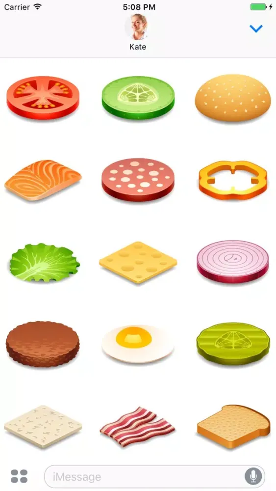 Capturas de tela do Hamburger - stickers for iMessage