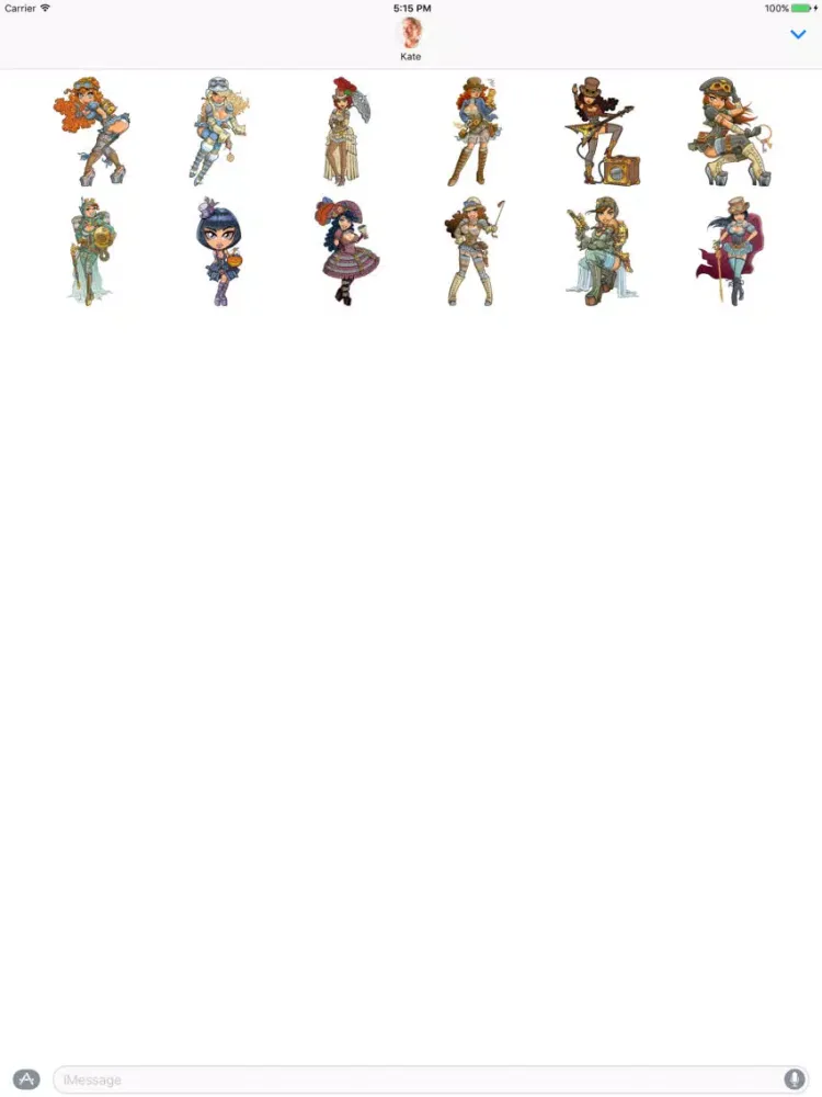 تصاویر Steampunk girls stickers for iMessage iPad 