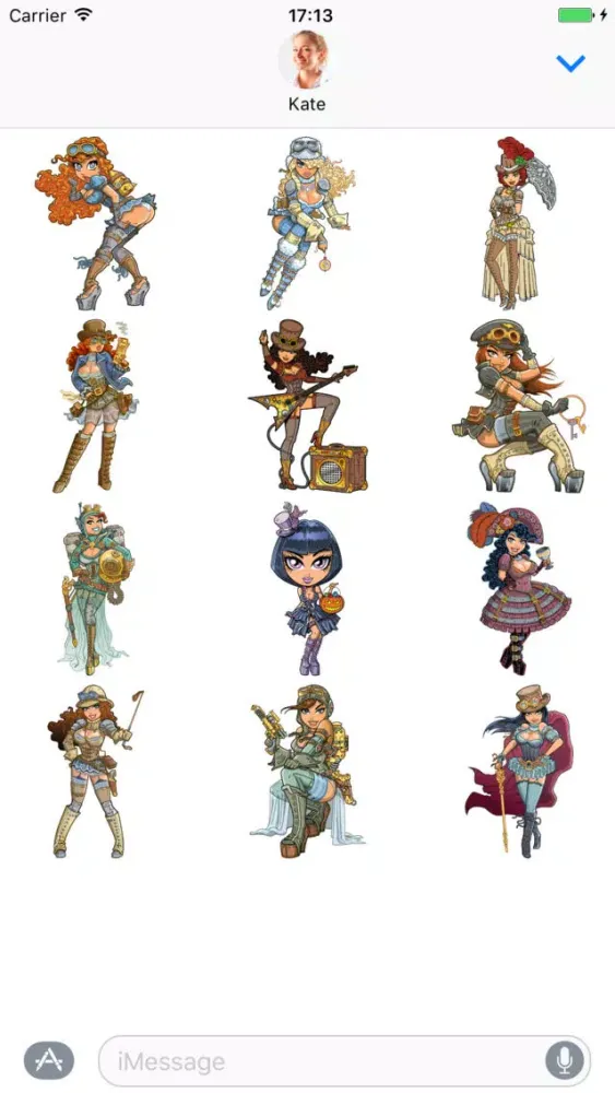 تصاویر Steampunk girls stickers for iMessage