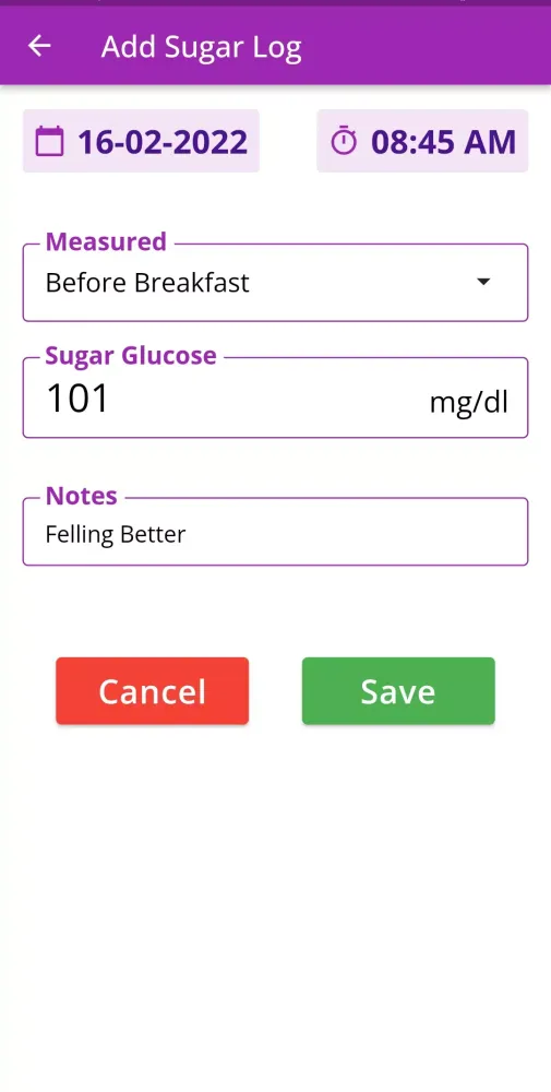 Zrzuty ekranu Diabetes - Blood Sugar Log