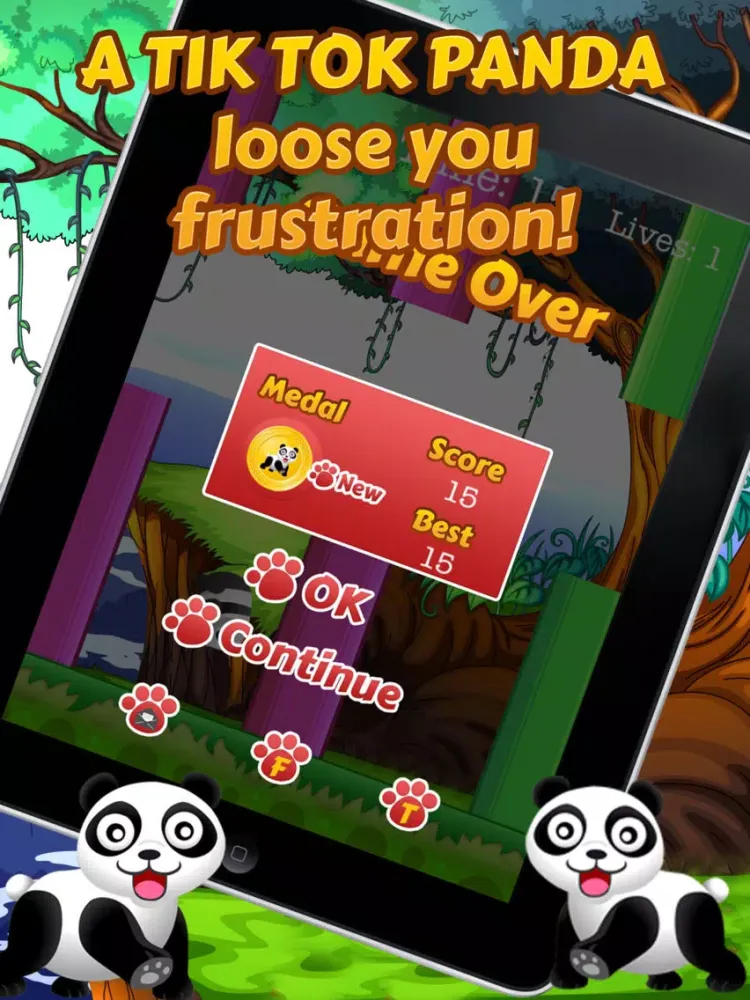 Tangkapan skrin Tik Tok Panda iPad 