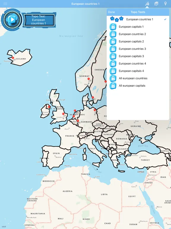 Скриншоты Topo Test Europe, topography iPad 