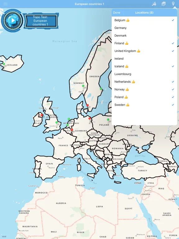 Скриншоты Topo Test Europe, topography iPad 