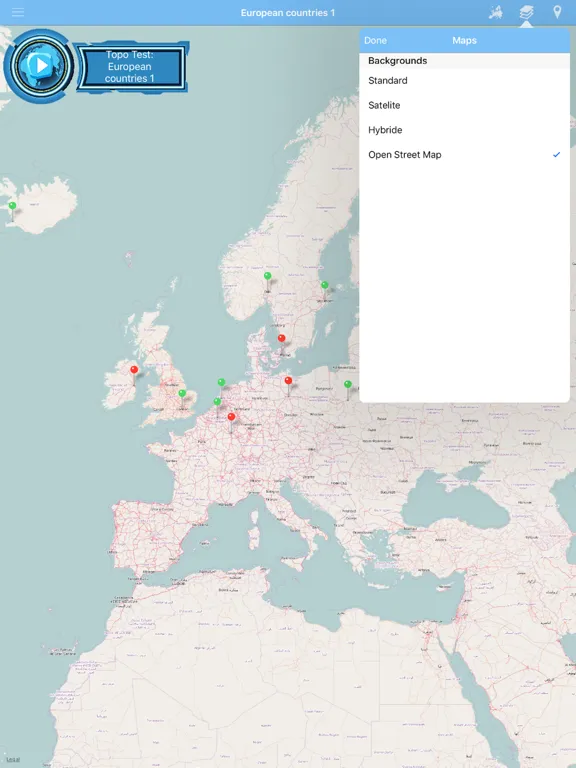 Скриншоты Topo Test Europe, topography iPad 
