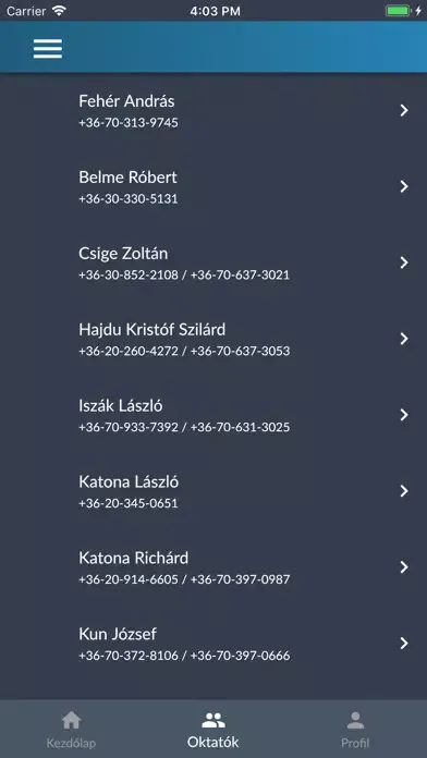 Tangkapan layar Koroknai Autósiskola