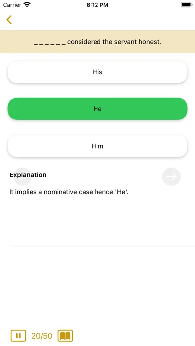 Tangkapan skrin Grammar Express: Nouns Lite