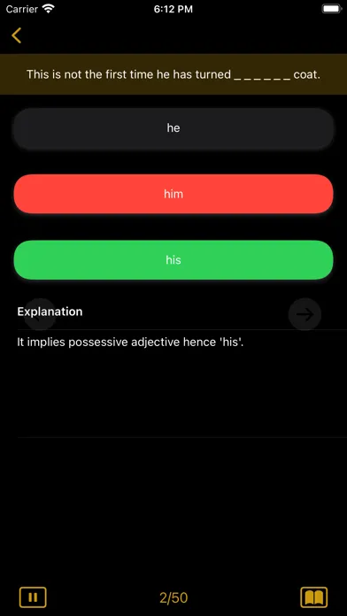 Tangkapan skrin Grammar Express: Nouns Lite