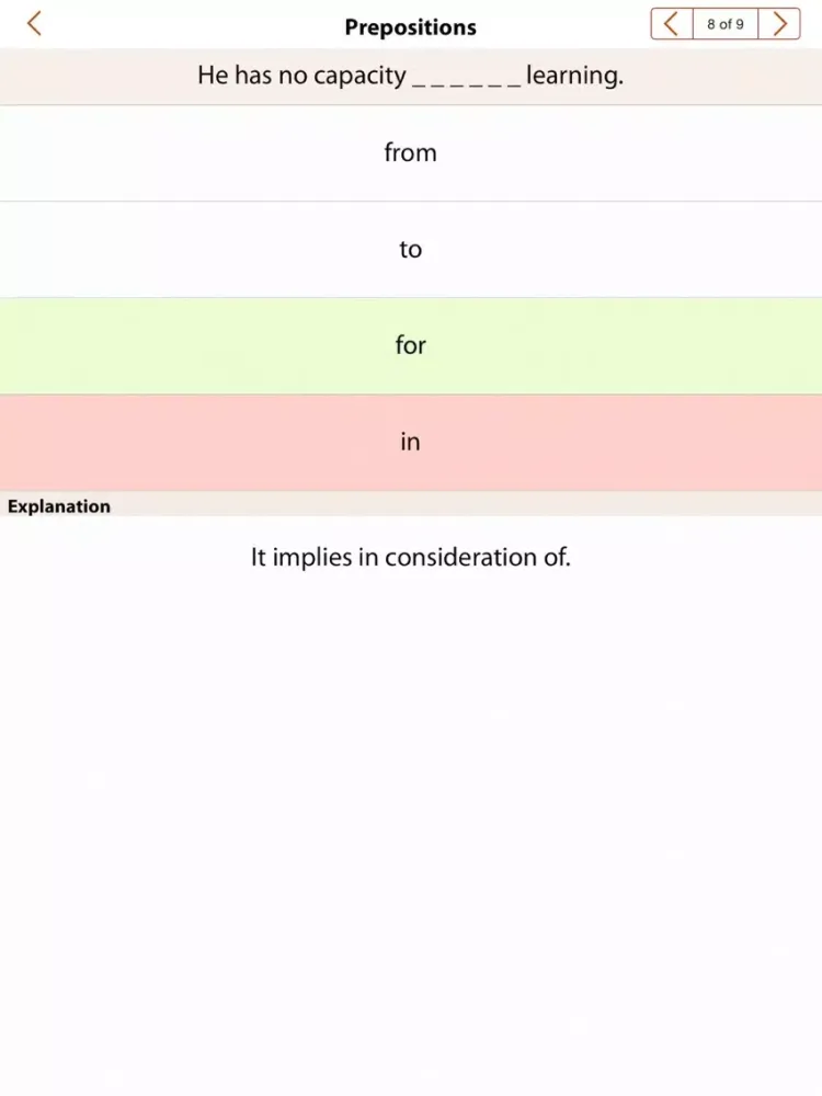 Capturas de pantalla de Grammar Express: Prepositions iPad 