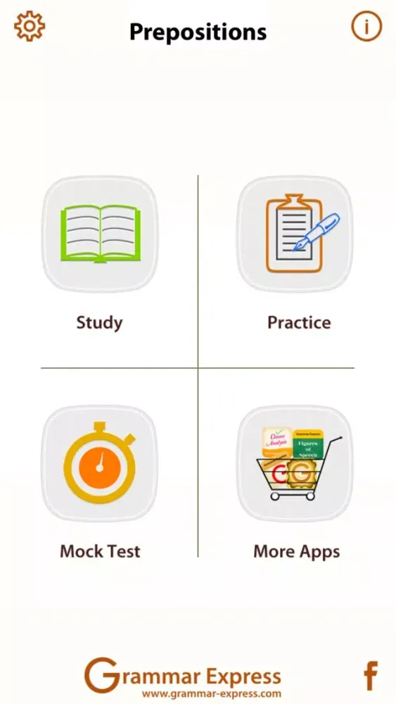 Capturas de pantalla de Grammar Express: Prepositions