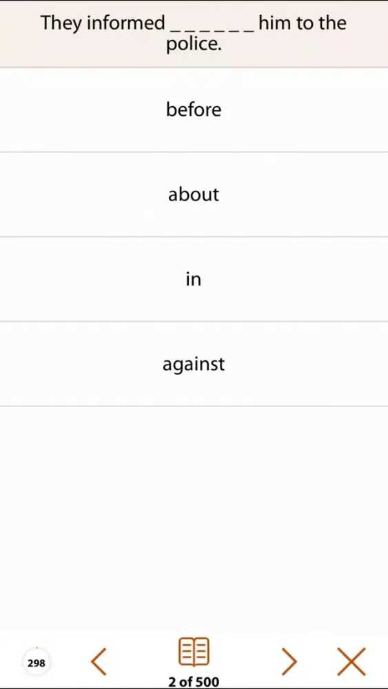 Capturas de pantalla de Grammar Express: Prepositions