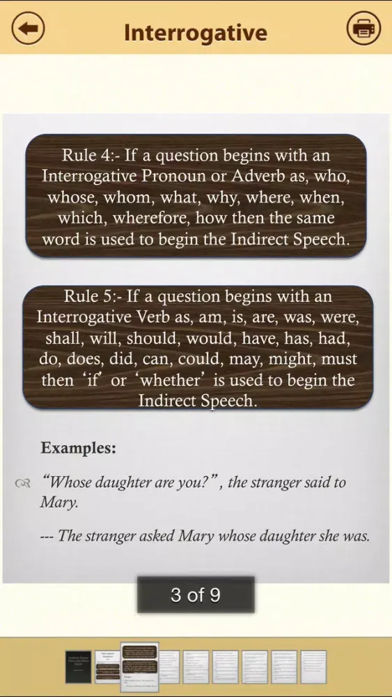 ภาพหน้าจอของ Grammar Express: Reported Speech
