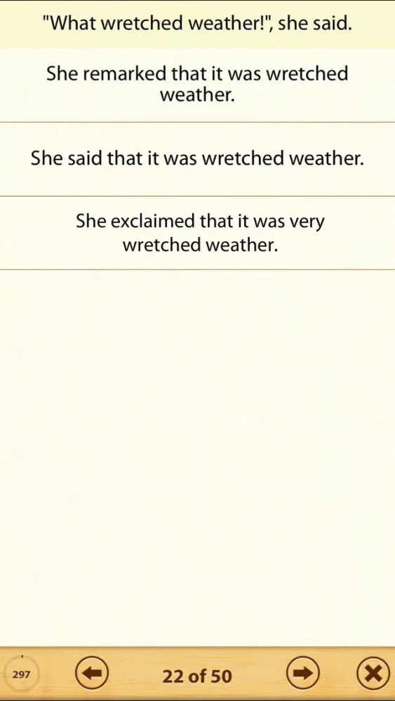 ภาพหน้าจอของ Grammar Express: Reported Speech