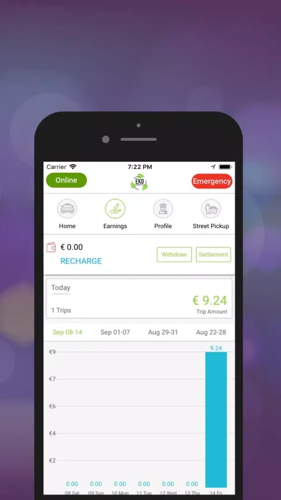 Zrzuty ekranu Eko Taxi für Fahrer
