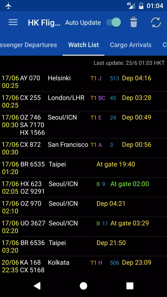 Hong Kong Flight Info 스크린샷