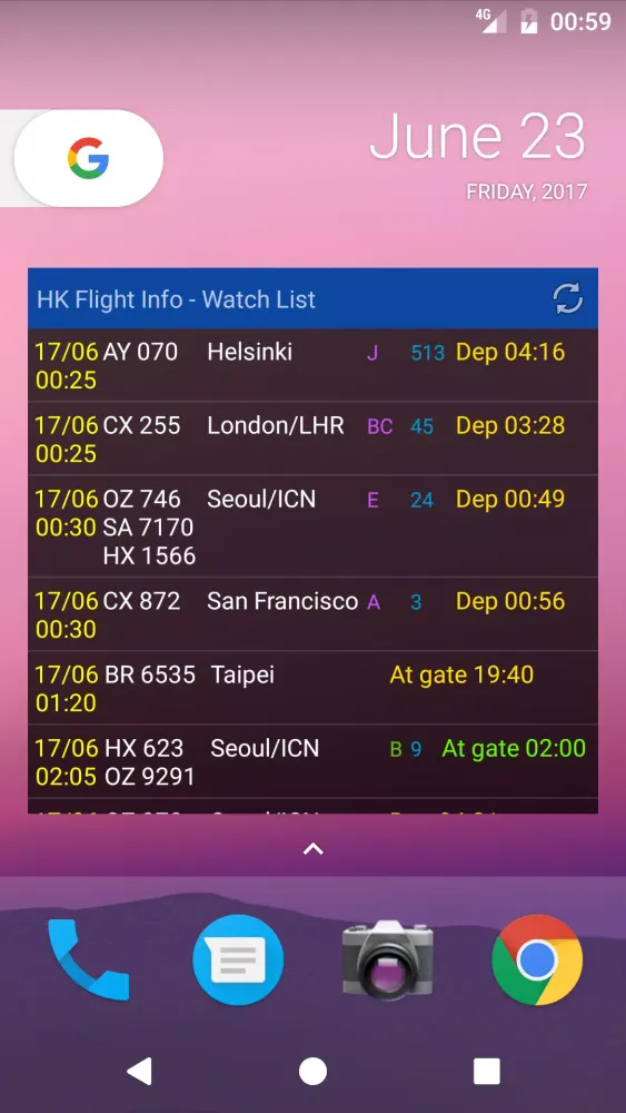 Hong Kong Flight Info 스크린샷