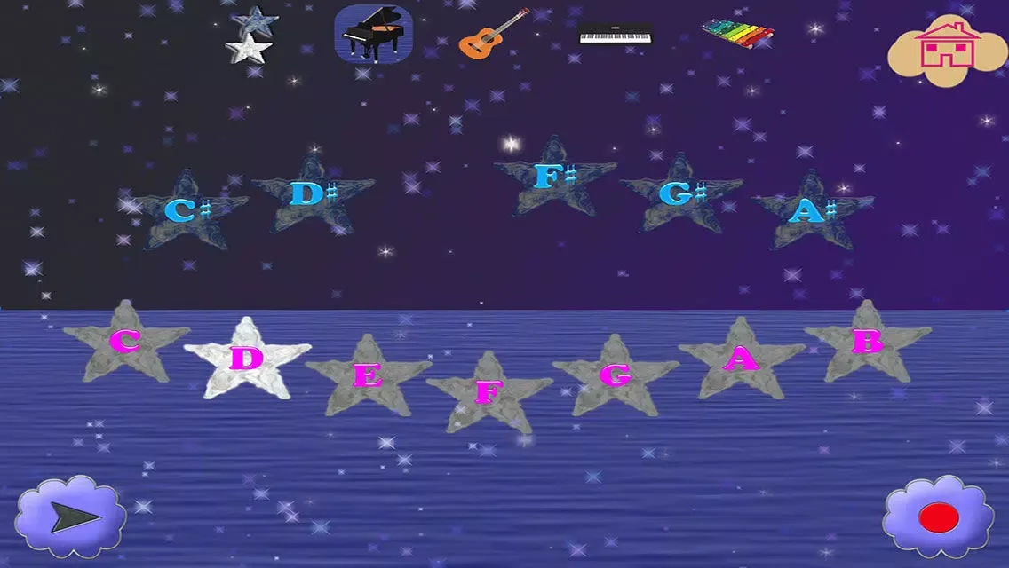 Capturas de pantalla de 123 Piano Shiny Stars - Best Way To Start Play The Piano For Kids HD