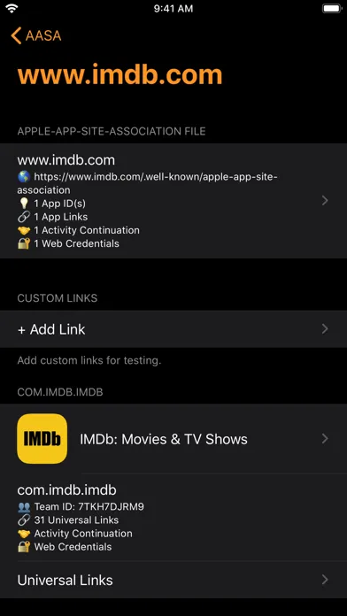 Knil - Universal Links Testing Screenshots
