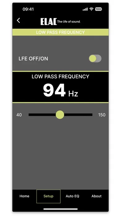 Tangkapan layar ELAC SUB Control 3.0