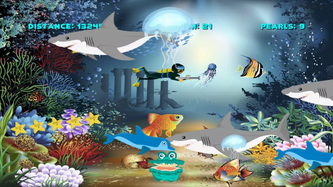Tangkapan skrin Don't Swim With Sharks