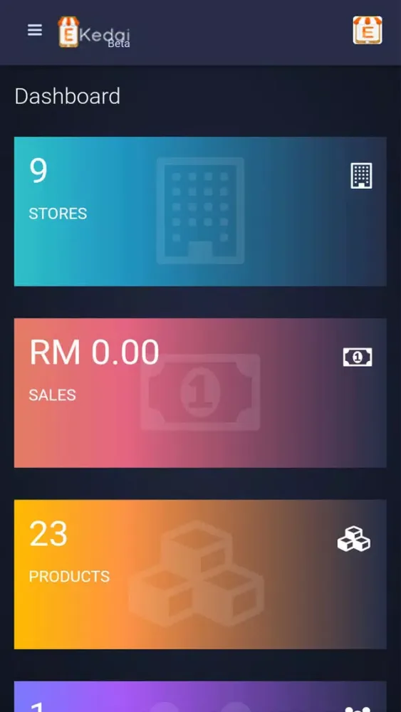 E-Kedai Admin Screenshots